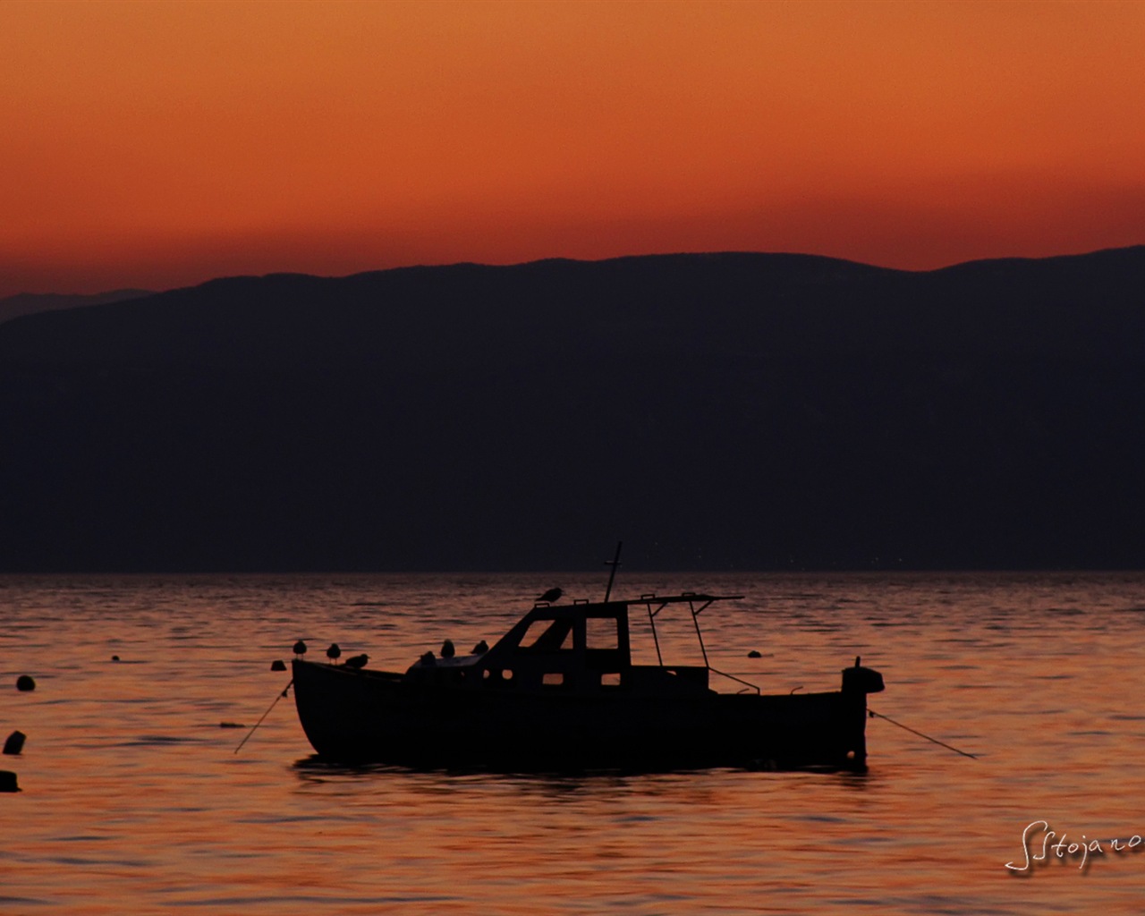 Po západu slunce, Lake Ohrid, Windows 8 téma HD Tapety na plochu #10 - 1280x1024