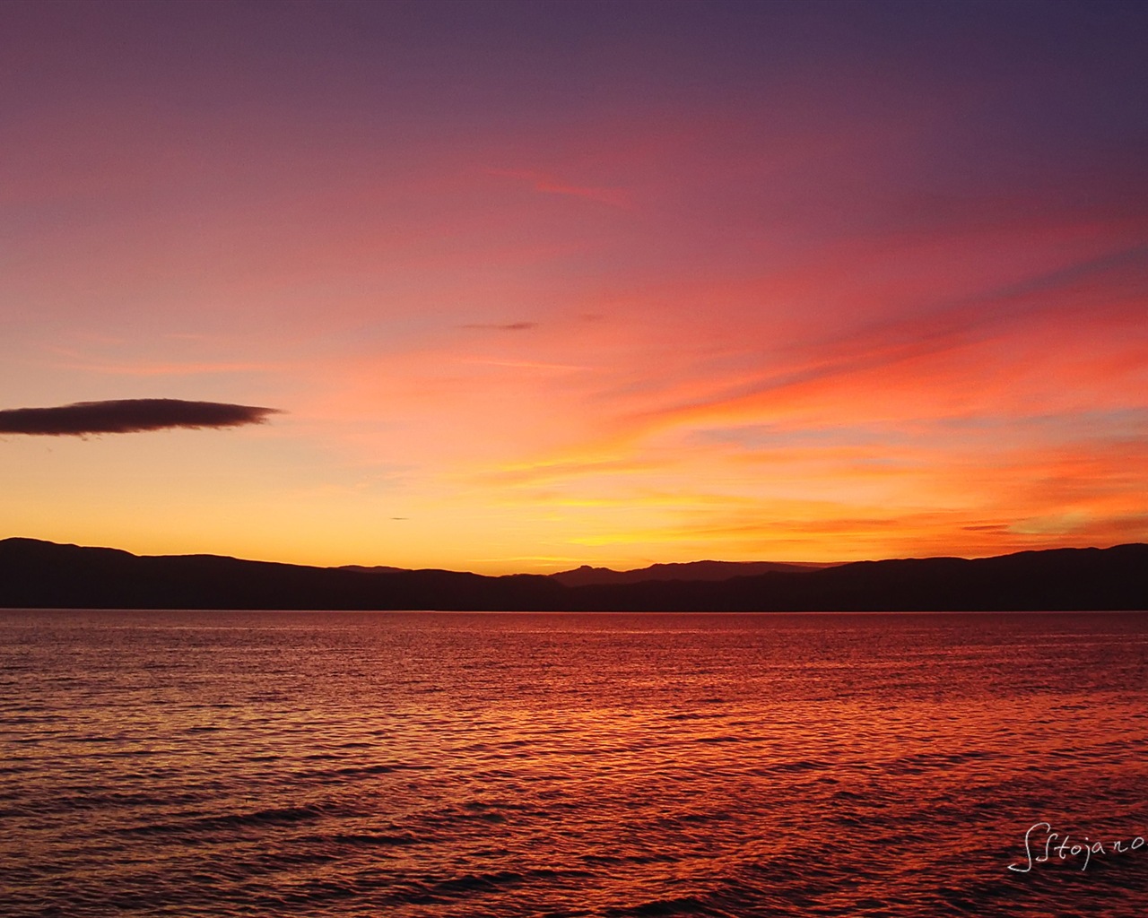 Po západu slunce, Lake Ohrid, Windows 8 téma HD Tapety na plochu #12 - 1280x1024
