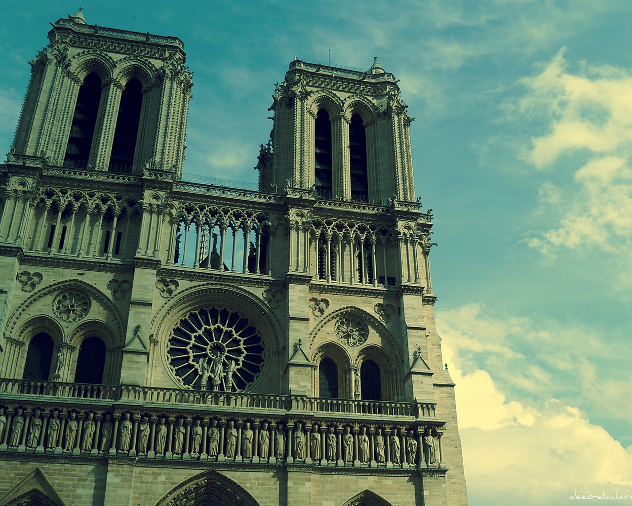 巴黎圣母院 高清风景壁纸2 - 1280x1024
