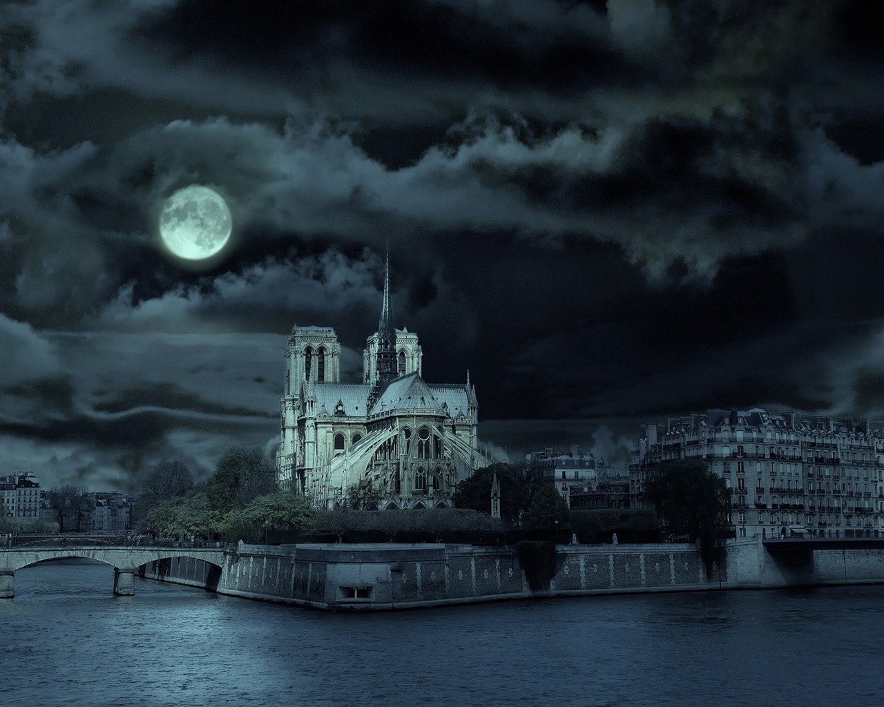 巴黎圣母院 高清风景壁纸11 - 1280x1024