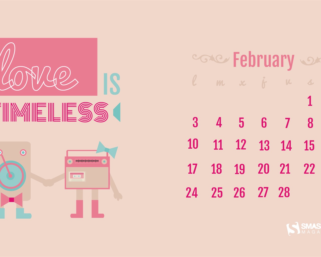 February 2014 Calendar wallpaper (1) #7 - 1280x1024