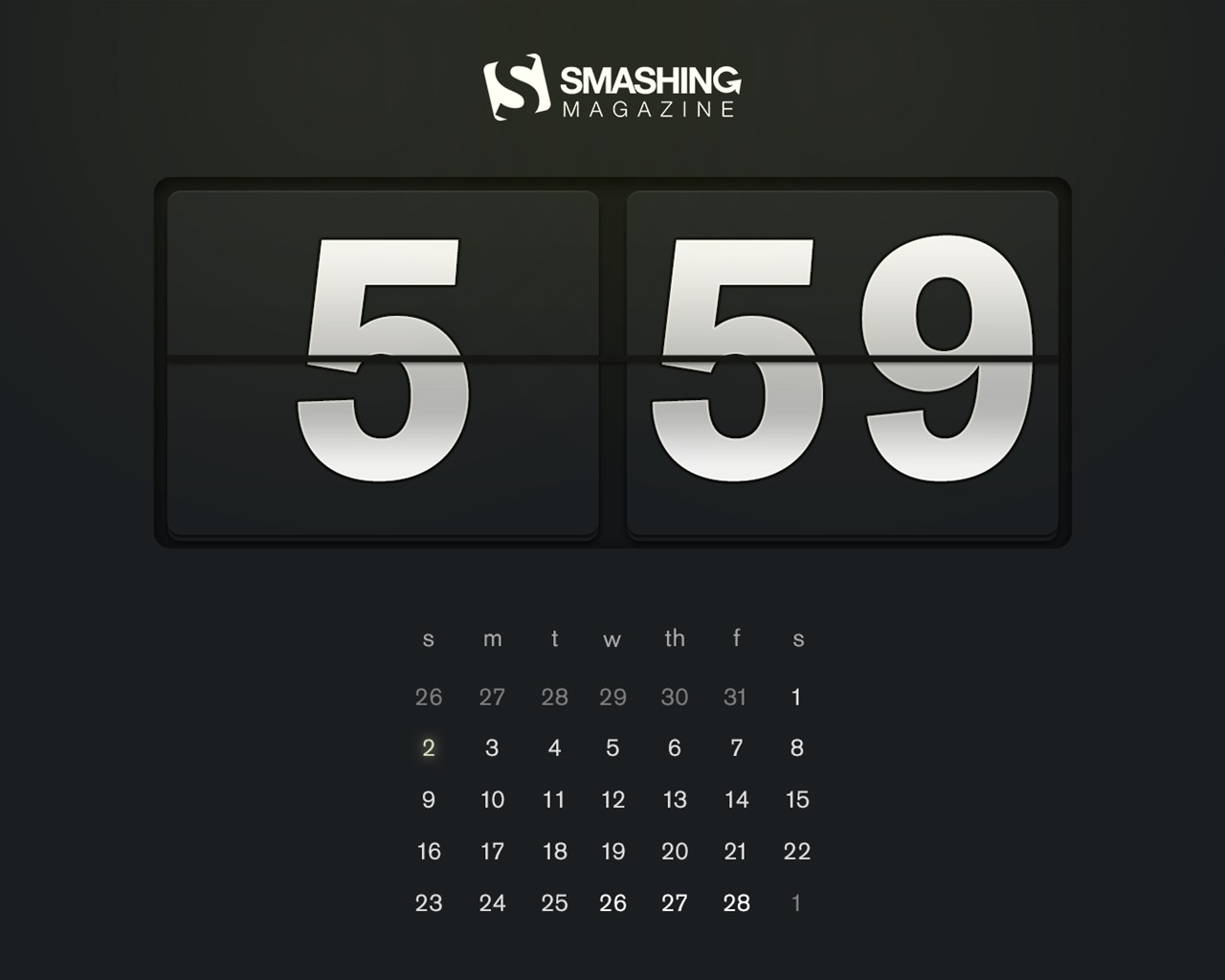Février 2014 calendriers fond d'écran (1) #19 - 1280x1024