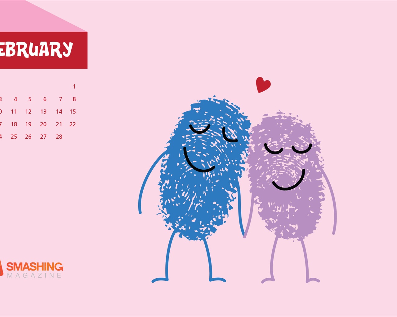 Февраль 2014 Календарь обои (2) #11 - 1280x1024