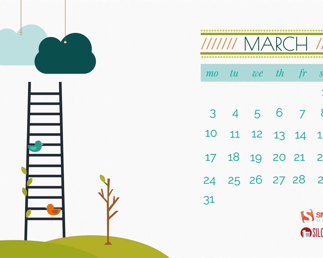 Mars 2014 calendriers fond d'écran (1) #12 - 1280x1024