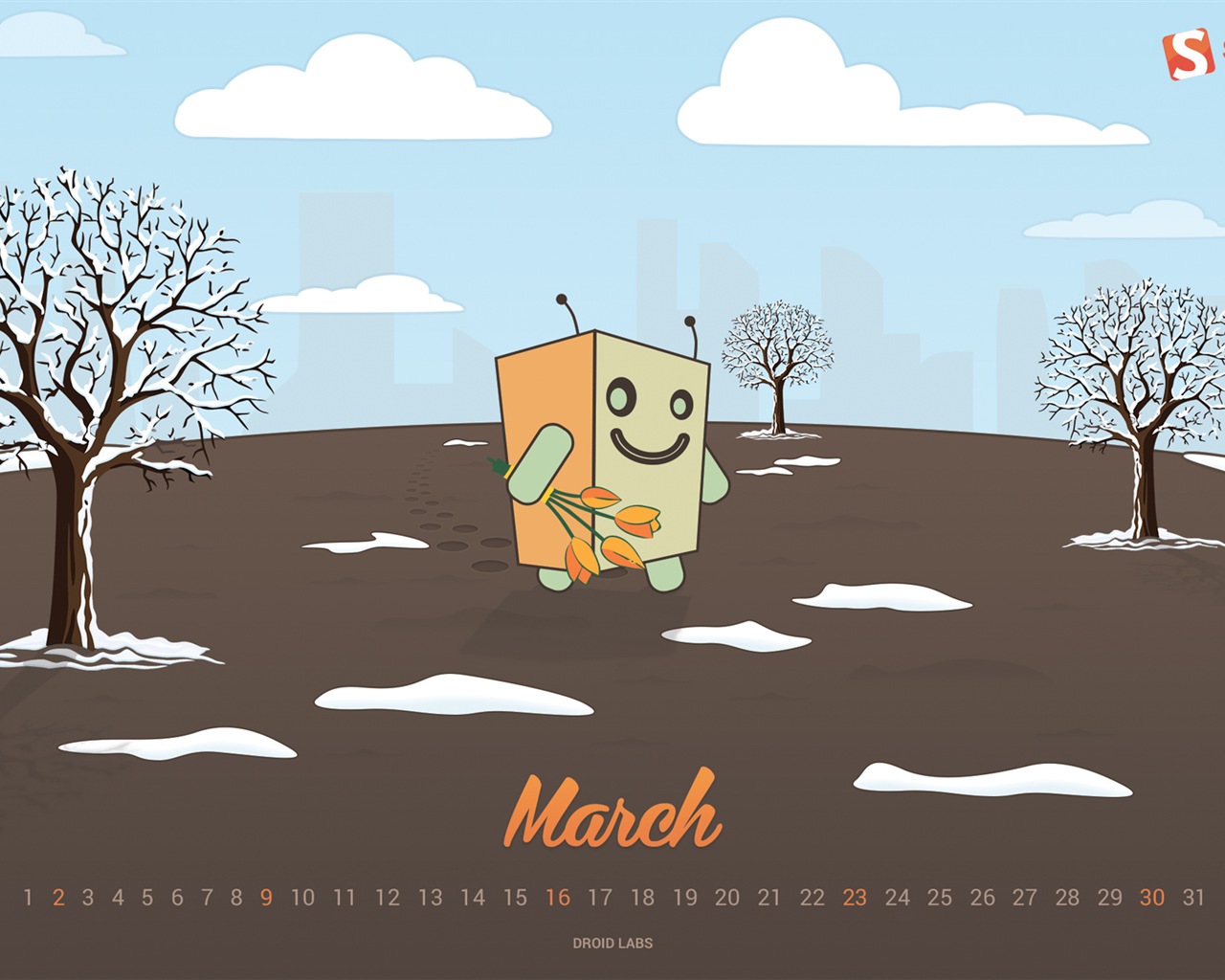 Март 2014 календарь обои (1) #15 - 1280x1024