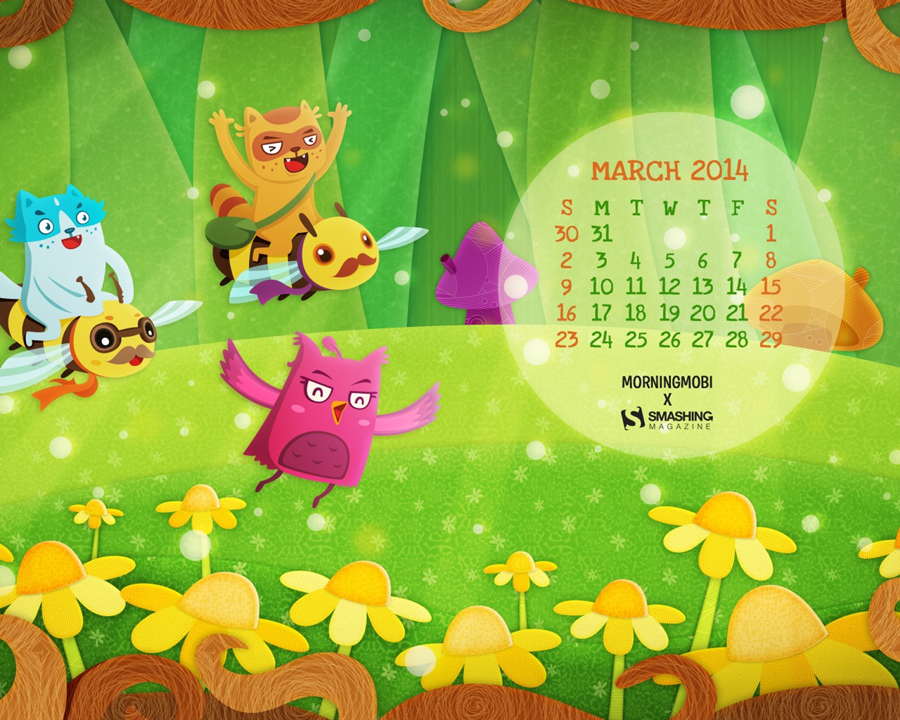 Март 2014 календарь обои (1) #16 - 1280x1024