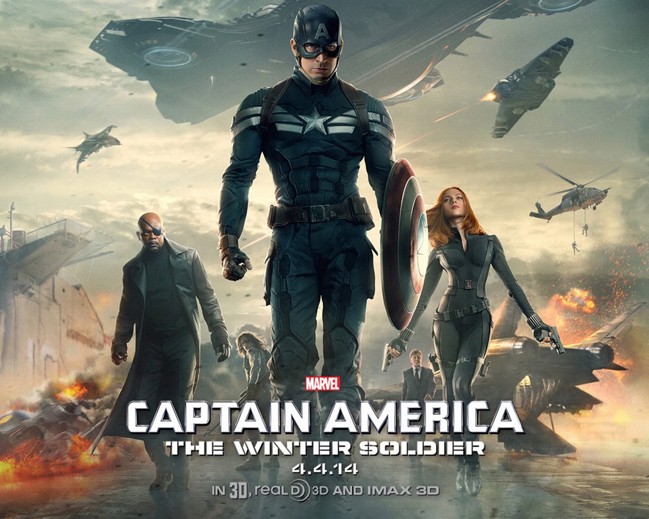 Капитан Америка: Зимний Солдат HD обои #1 - 1280x1024