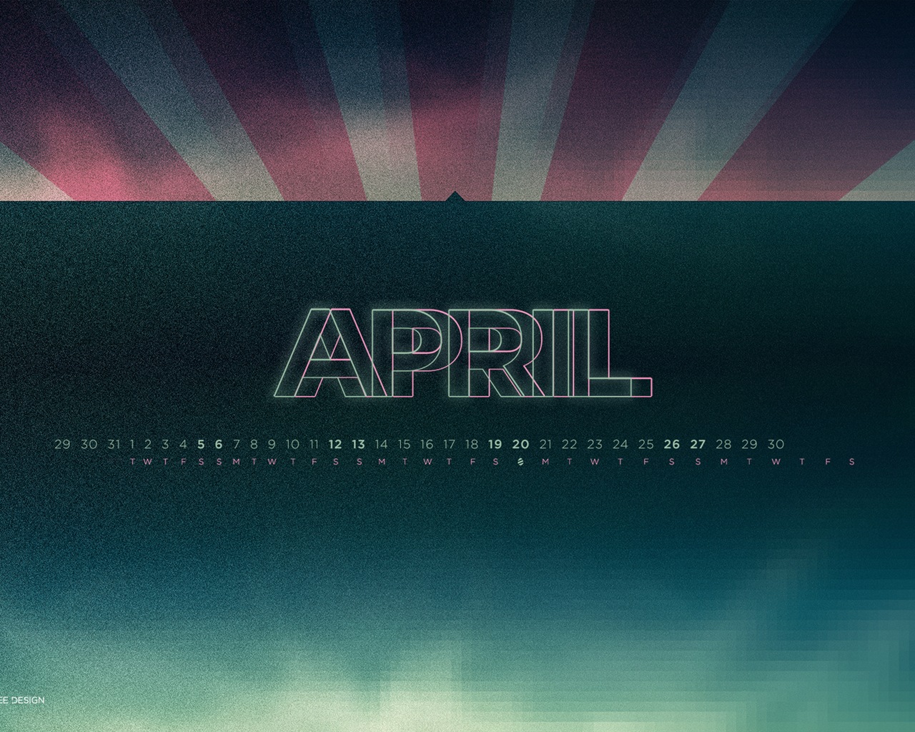 Avril 2014 calendriers fond d'écran (2) #6 - 1280x1024