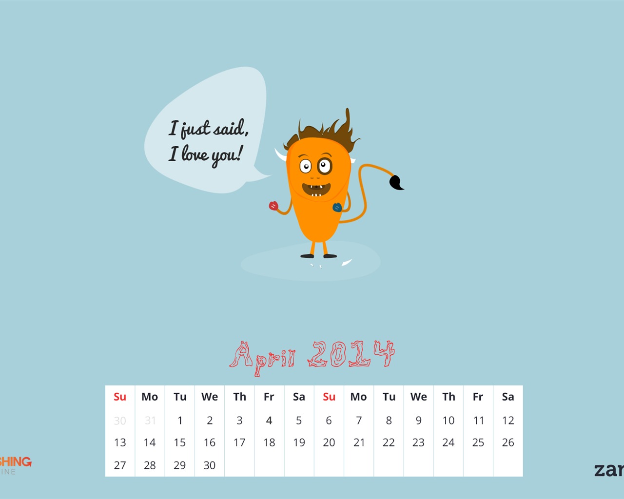 April 2014 calendar wallpaper (2) #14 - 1280x1024