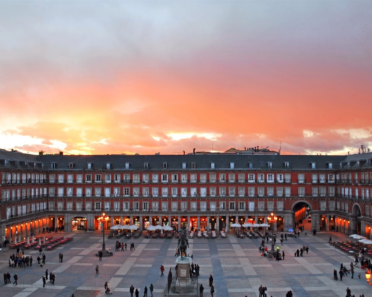 마드리드의 스페인의 수도, 도시 풍경의 HD 배경 화면 #2 - 1280x1024