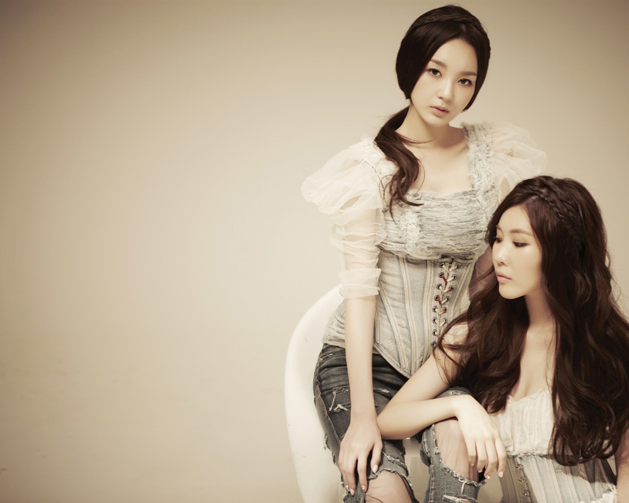Davichi, корейский группы девушки дуэт, HD обои #8 - 1280x1024