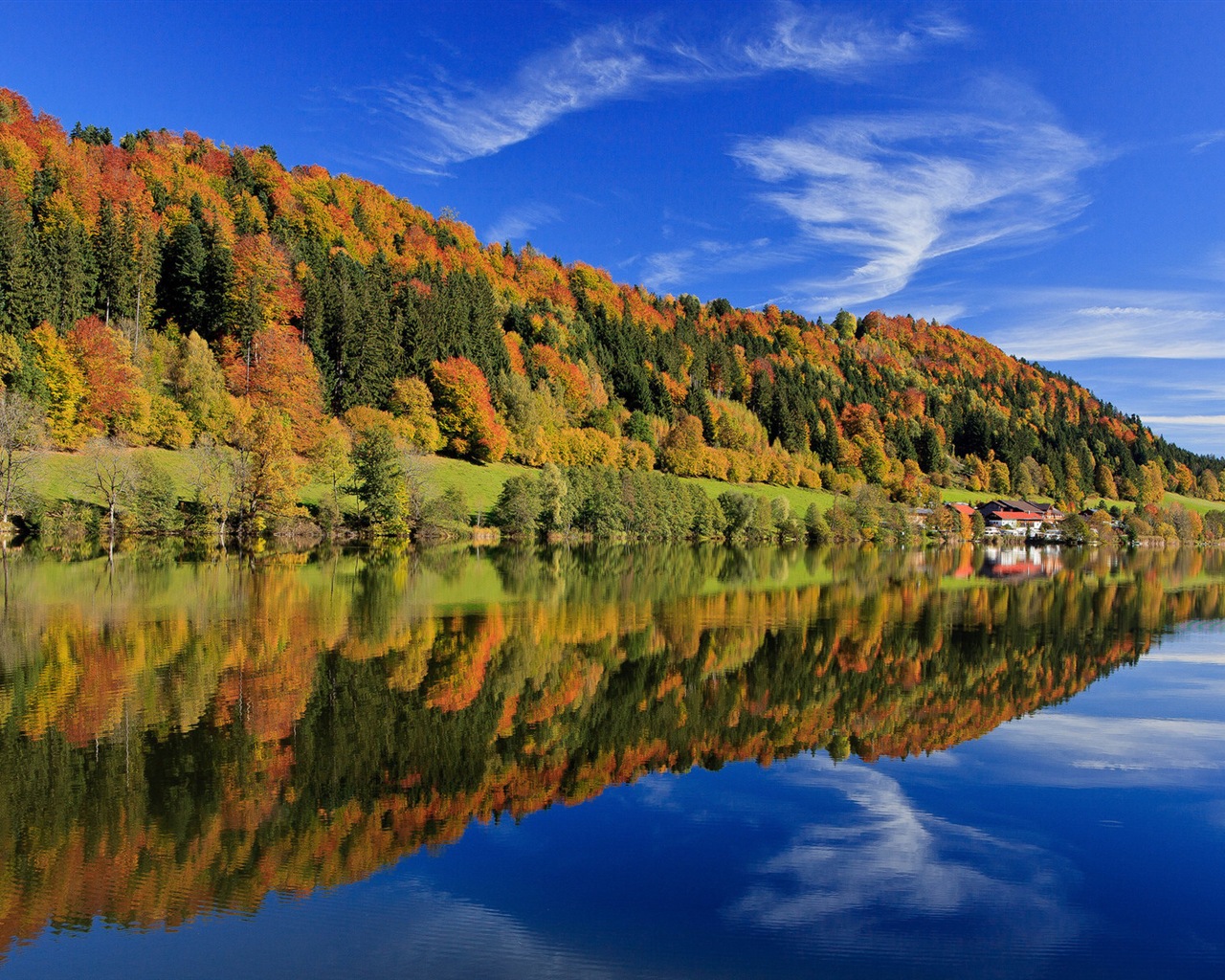 El agua y los árboles en otoño fondos de pantalla HD #5 - 1280x1024