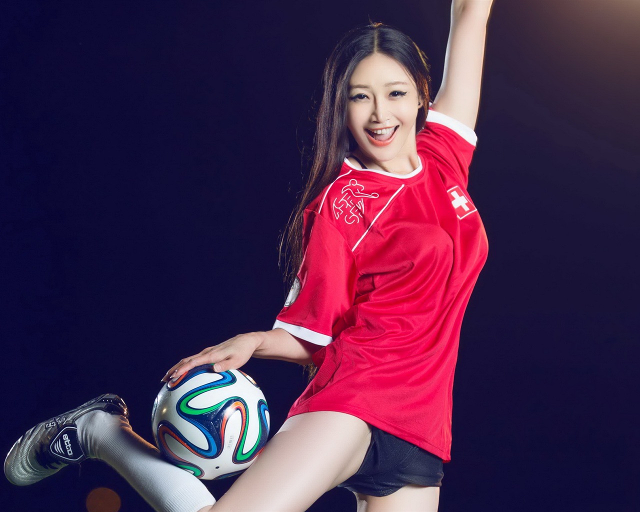 32 월드컵 유니폼, 축구 아기 아름다운 여자의 HD 배경 화면 #18 - 1280x1024