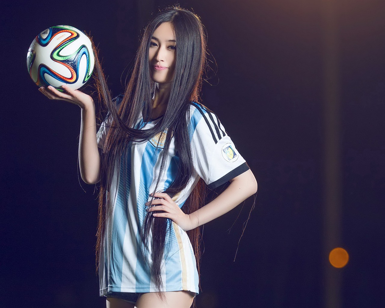 32 World Cup jerseys, football baby beautiful girls HD wallpapers #23 - 1280x1024