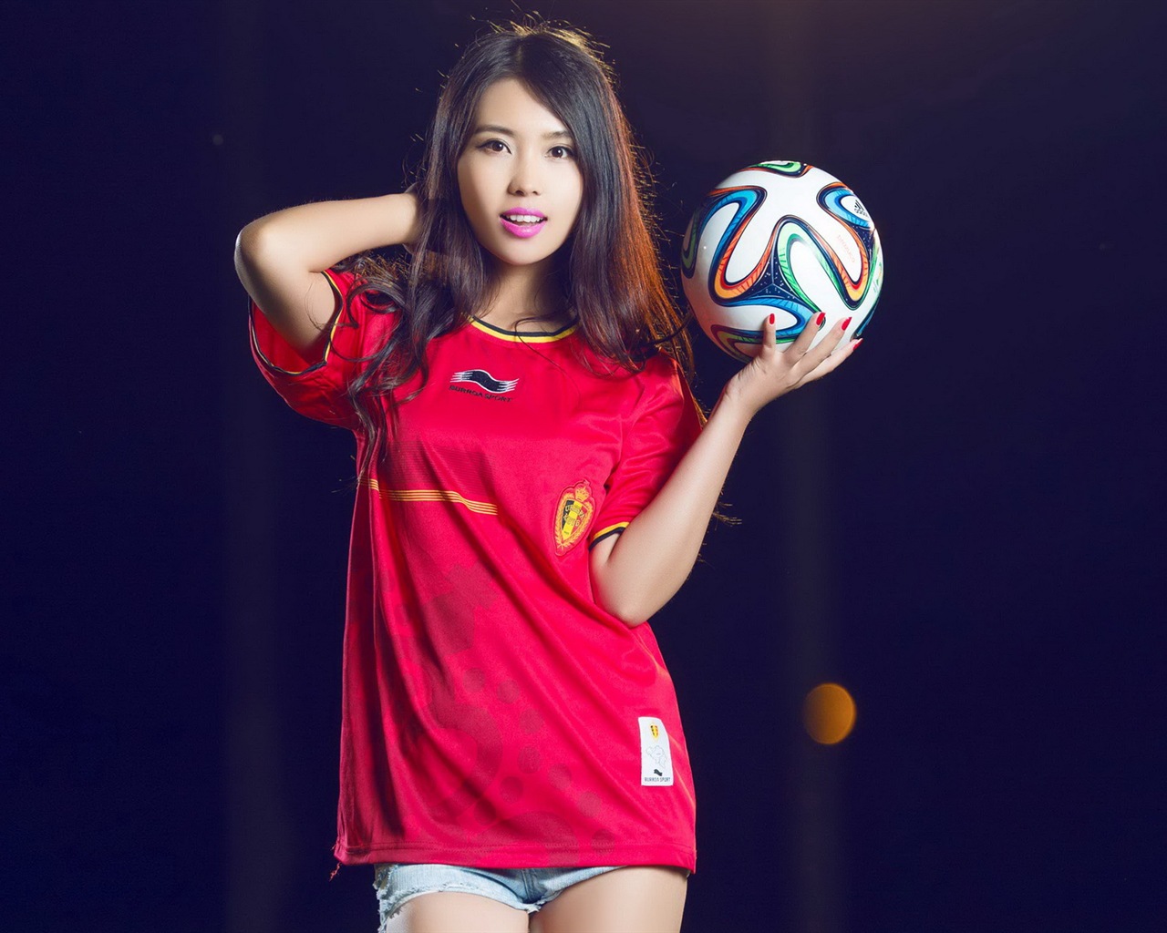 32 월드컵 유니폼, 축구 아기 아름다운 여자의 HD 배경 화면 #31 - 1280x1024