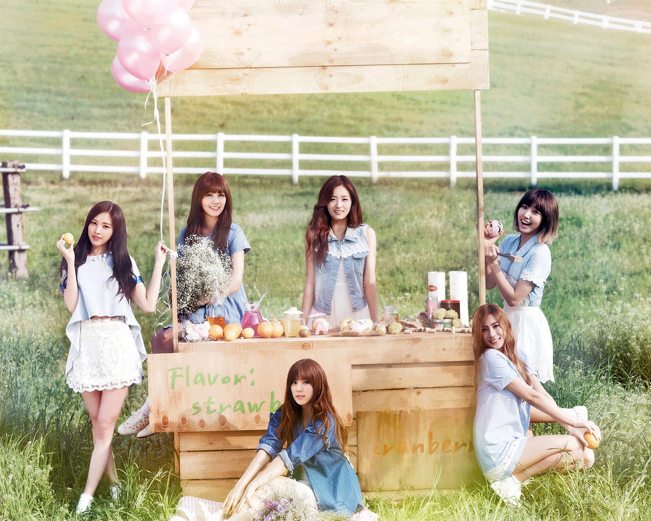 Korejský hudební dívčí skupina, růžové HD tapety na plochu #11 - 1280x1024