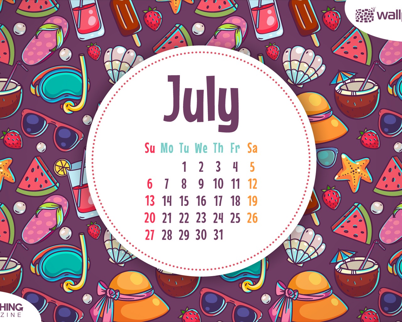 Июль 2014 календарь обои (1) #6 - 1280x1024