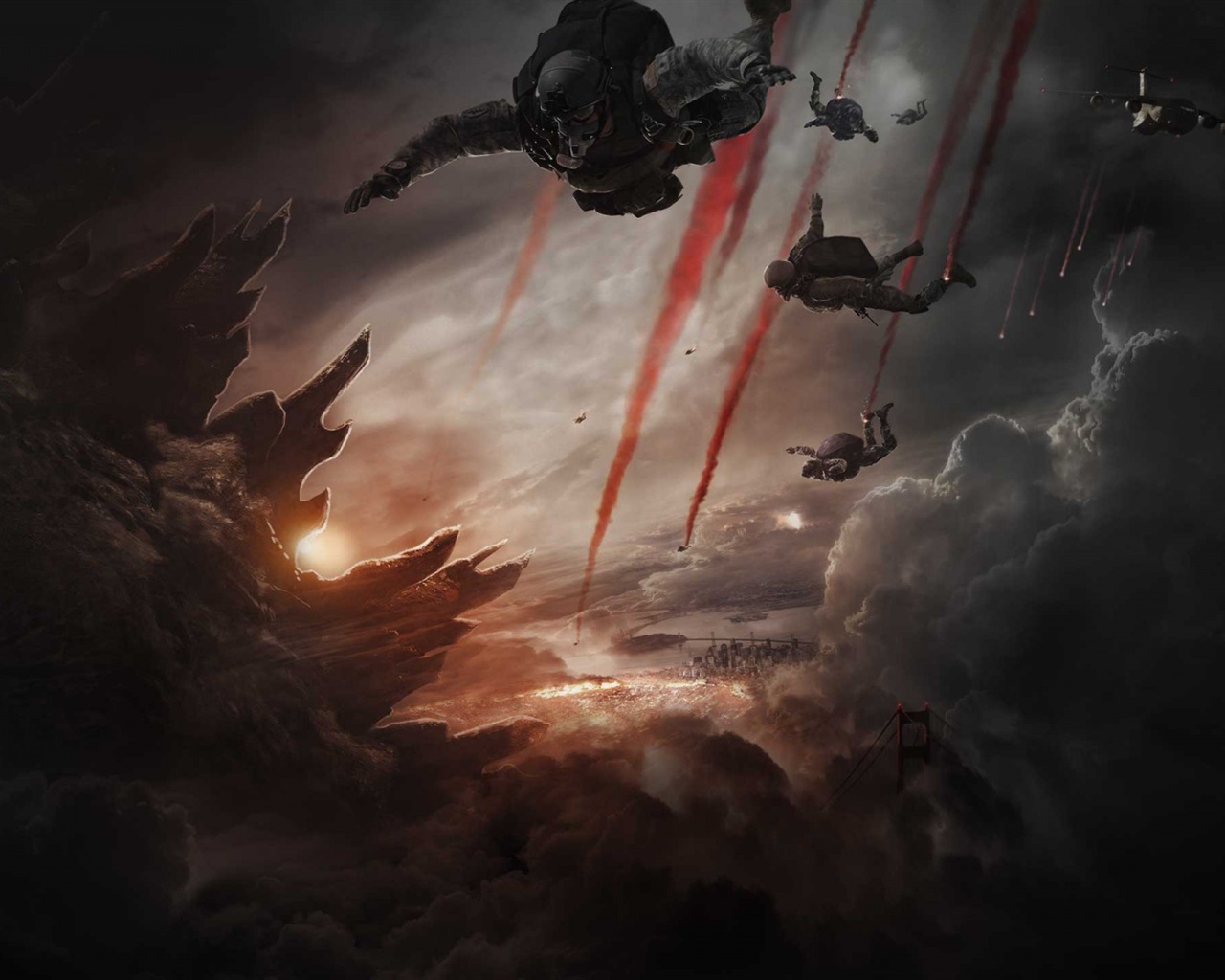 Godzilla 2014 film de fonds d'écran HD #14 - 1280x1024