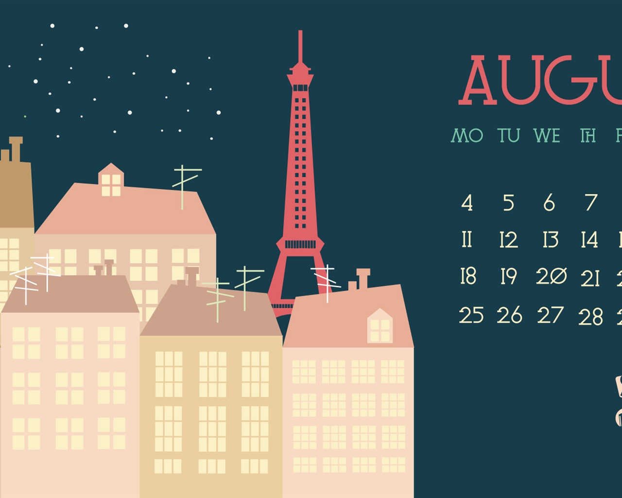 August 2014 Kalender Wallpaper (2) #15 - 1280x1024