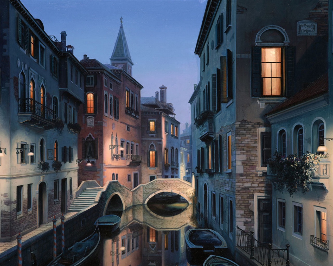 Krásné Watertown, Venice HD tapety na plochu #7 - 1280x1024