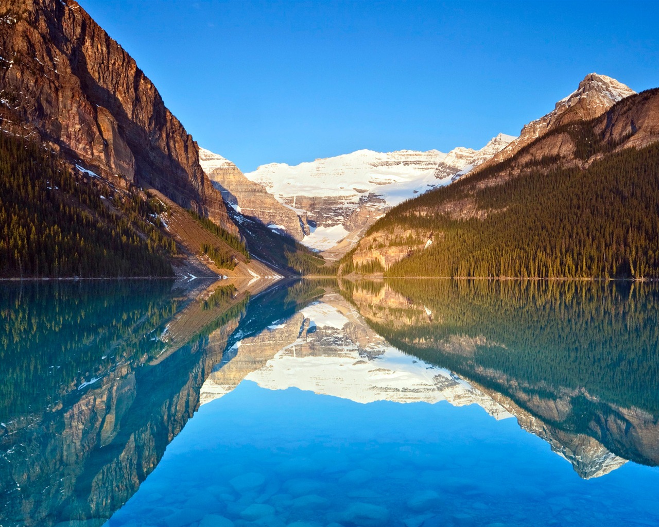 Спокойное озеро с отражением воды, 8 HD обои для Windows #5 - 1280x1024