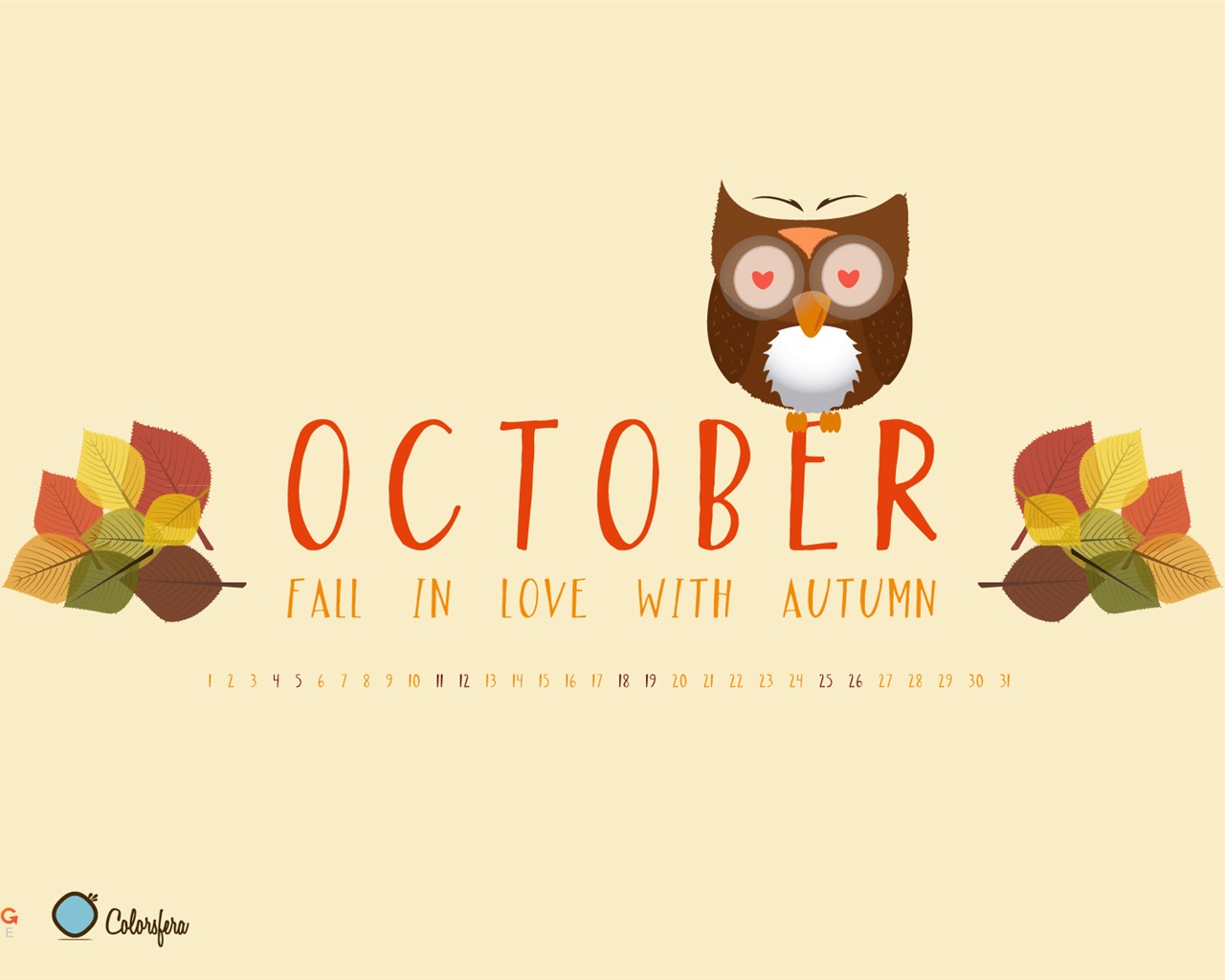 Oktober 2014 Kalender Tapete (1) #3 - 1280x1024