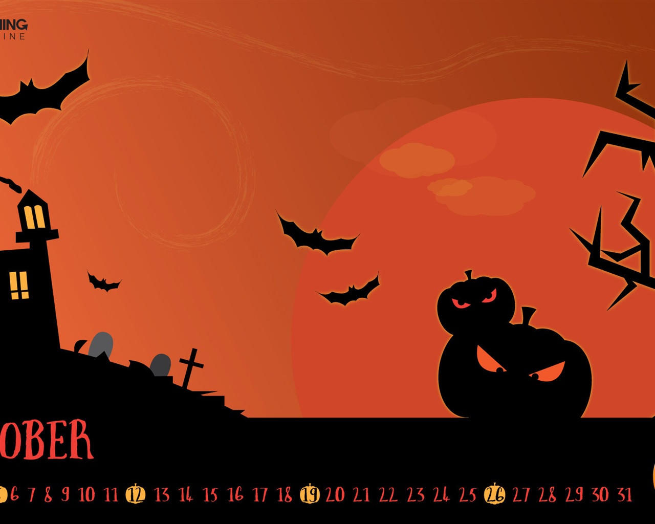 October 2014 Calendar wallpaper (2) #6 - 1280x1024