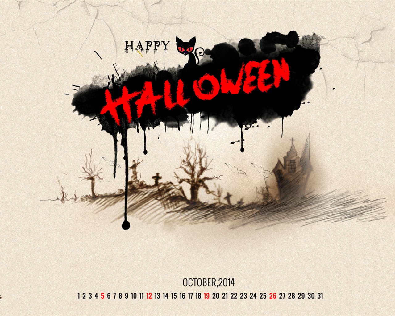 October 2014 Calendar wallpaper (2) #8 - 1280x1024