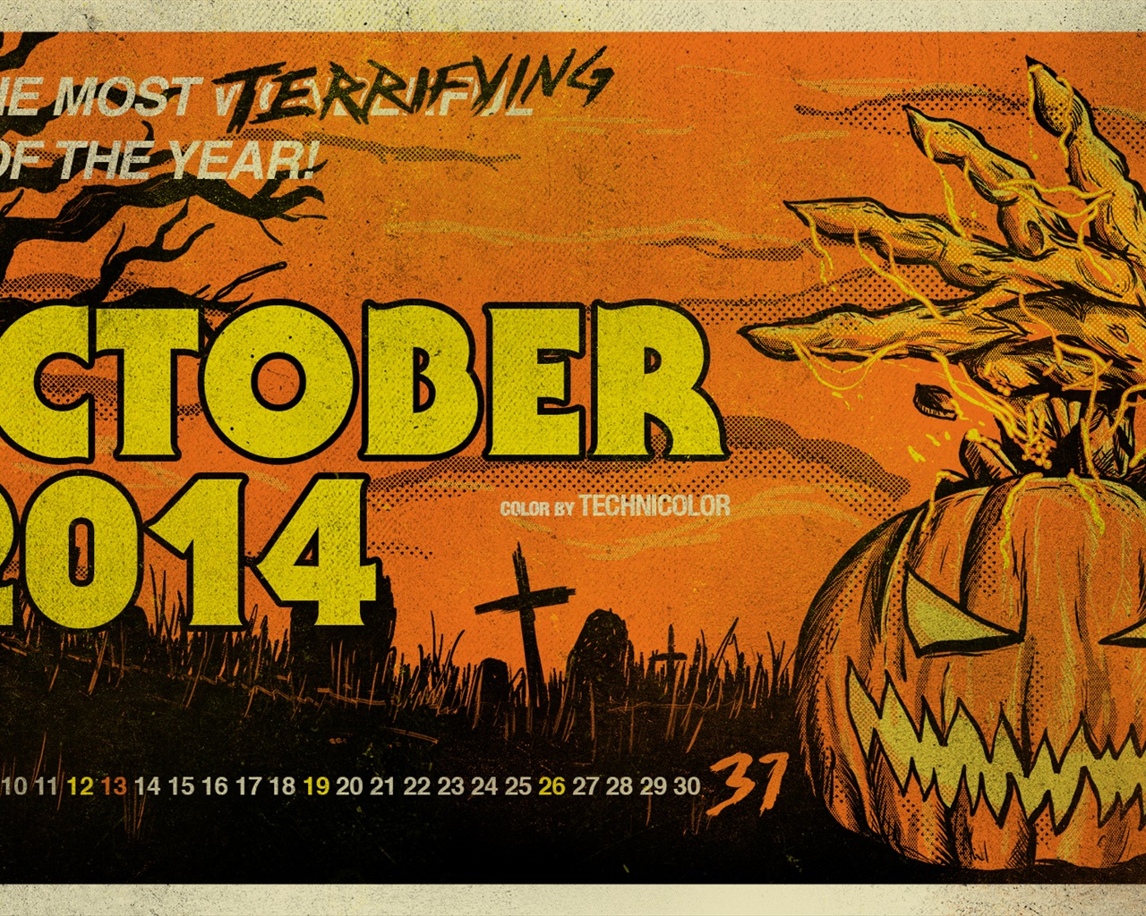 October 2014 Calendar wallpaper (2) #10 - 1280x1024