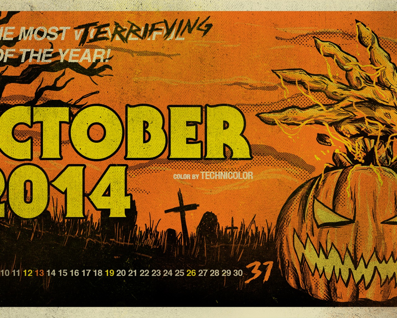 Oktober 2014 Kalender Tapete (2) #10 - 1280x1024