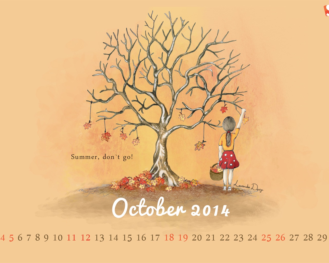 2014년 10월 캘린더 벽지 (2) #16 - 1280x1024