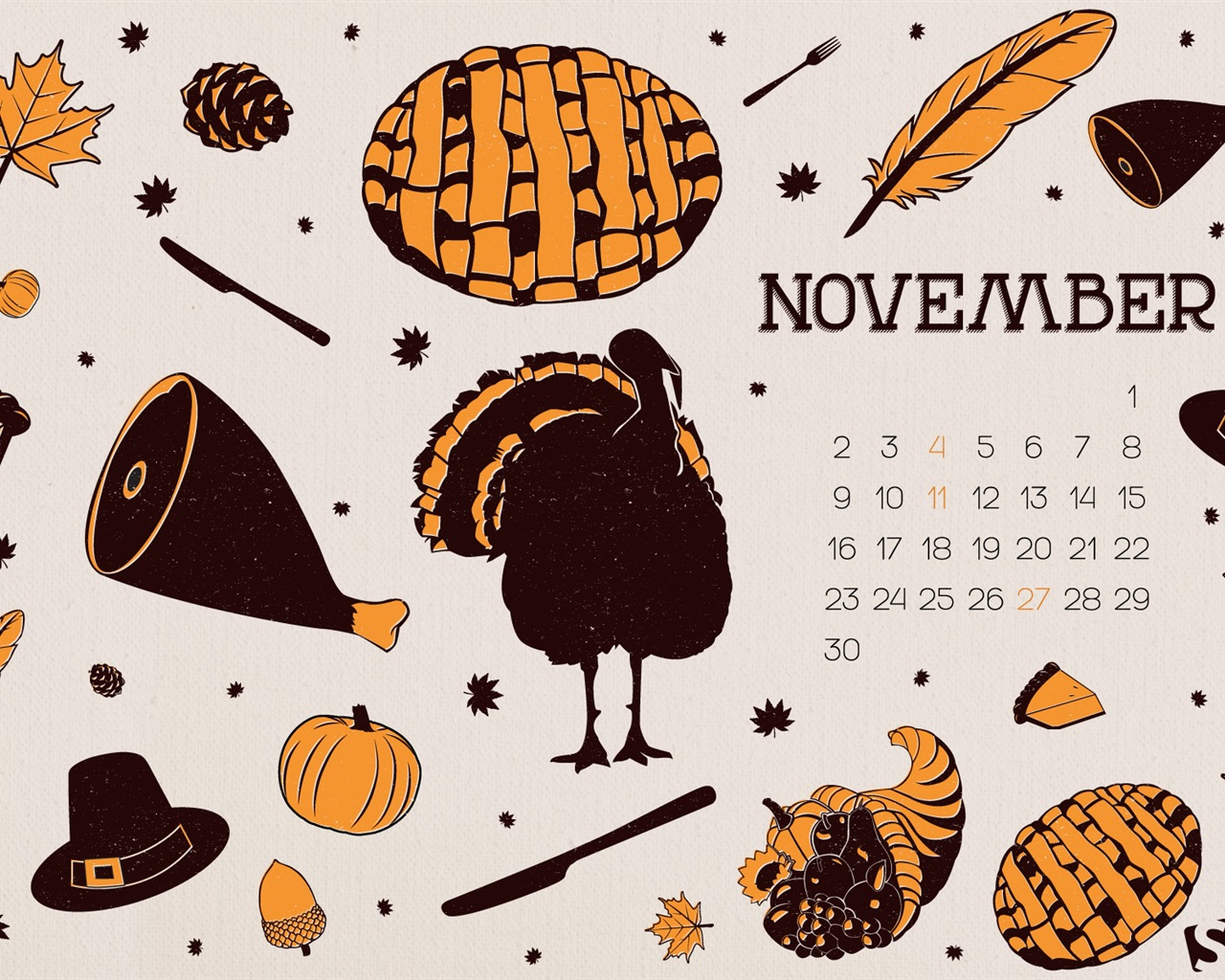 Ноябрь 2014 Календарь обои (2) #14 - 1280x1024