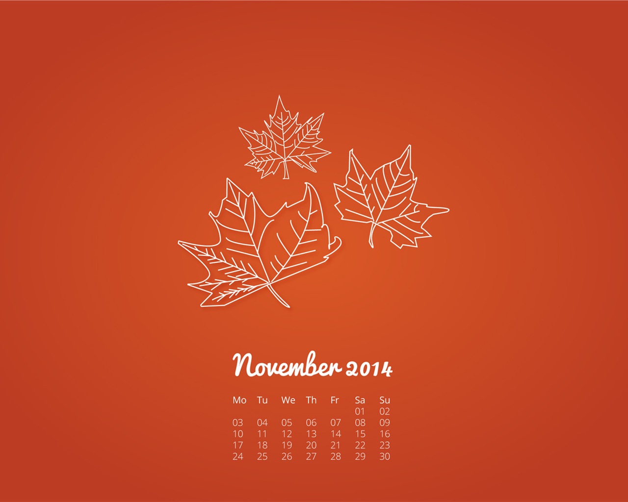 2014年11月カレンダー壁紙（2） #18 - 1280x1024