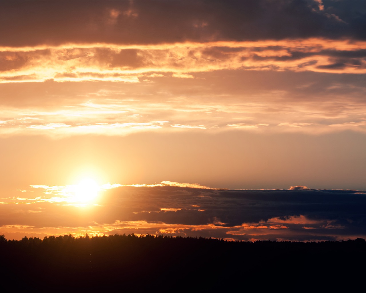 Sonnenuntergang, Himmel, Meer, Natur HD Wallpaper #4 - 1280x1024
