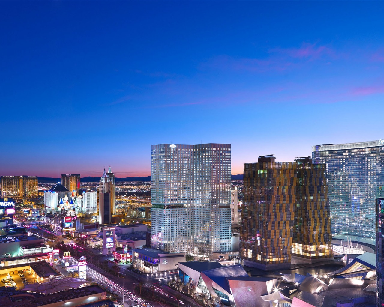 Hermosa noche en fondos de pantalla de alta definición de Las Vegas #3 - 1280x1024