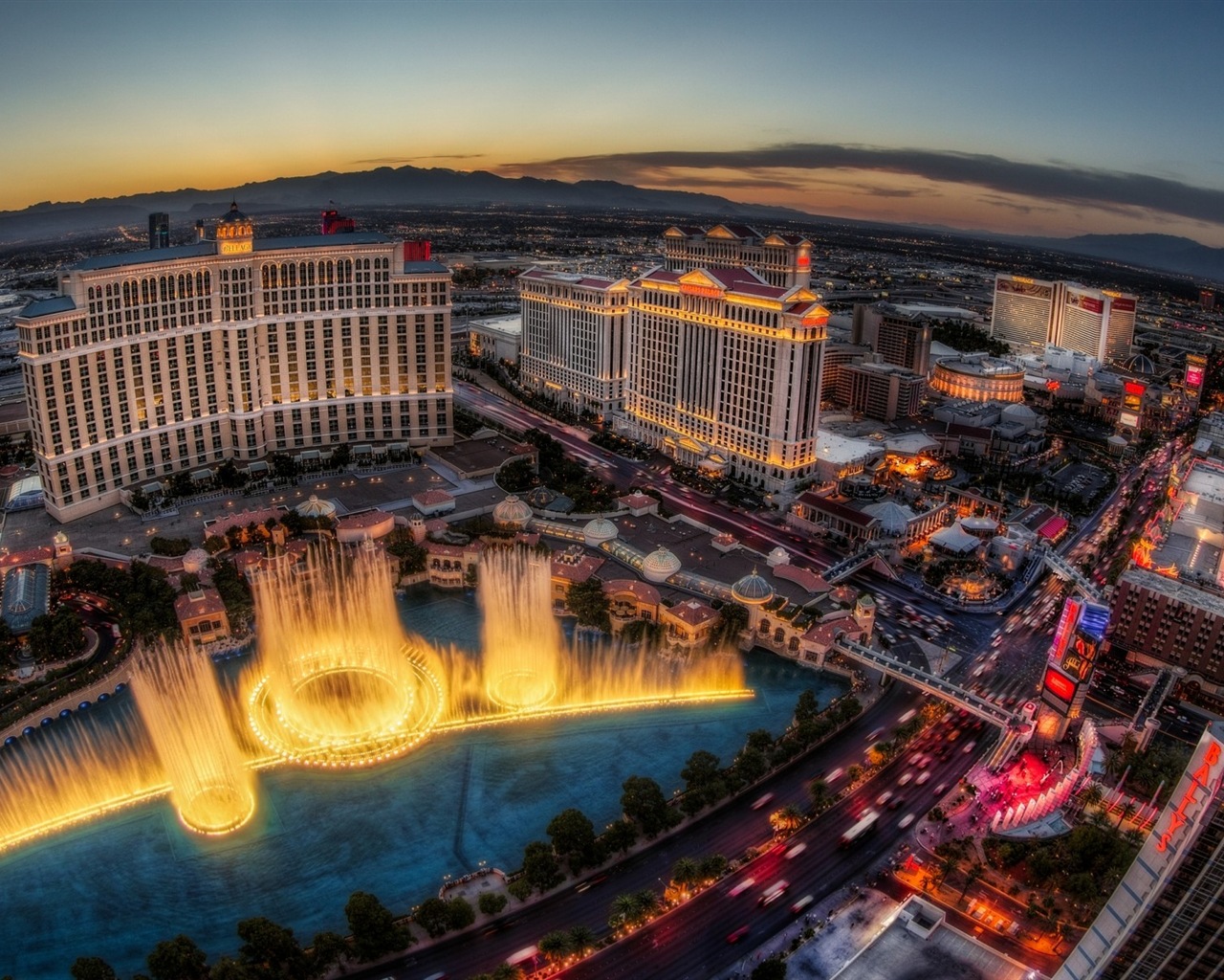Hermosa noche en fondos de pantalla de alta definición de Las Vegas #16 - 1280x1024