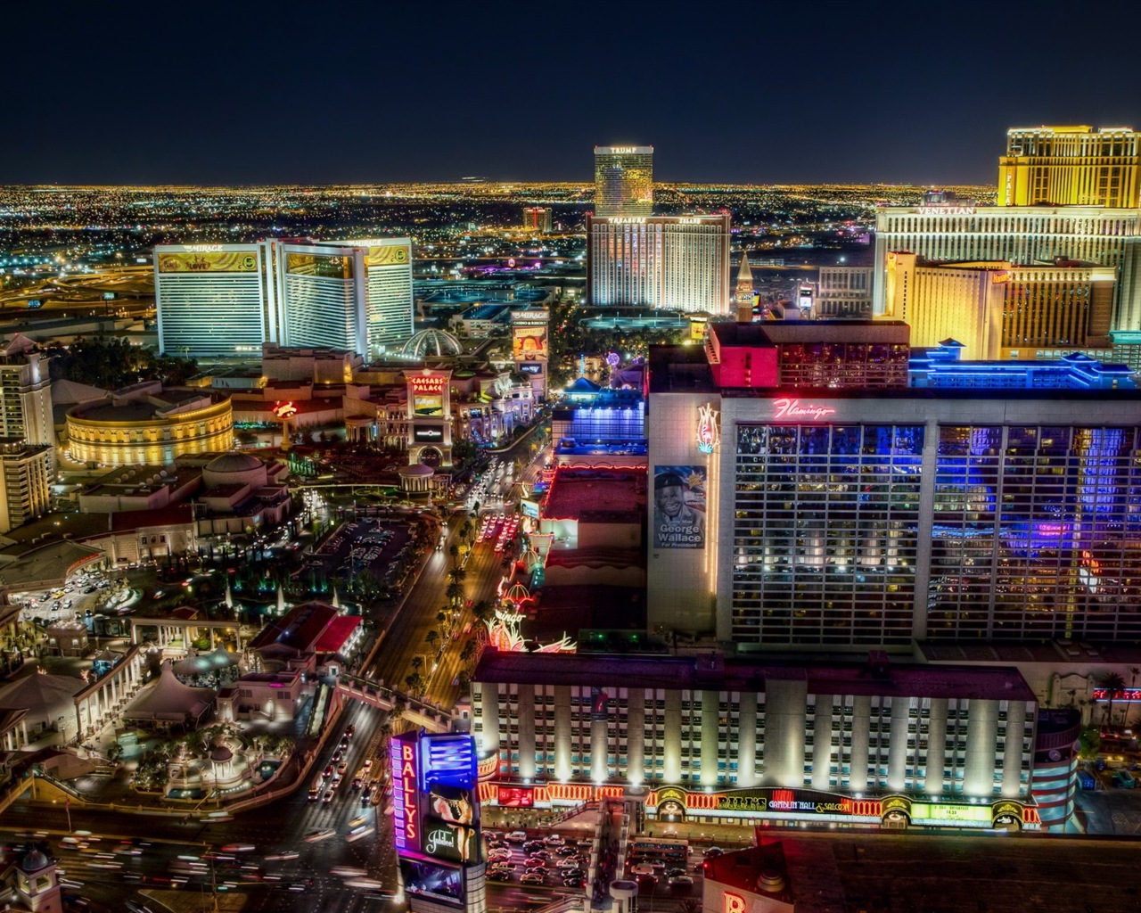 Hermosa noche en fondos de pantalla de alta definición de Las Vegas #17 - 1280x1024