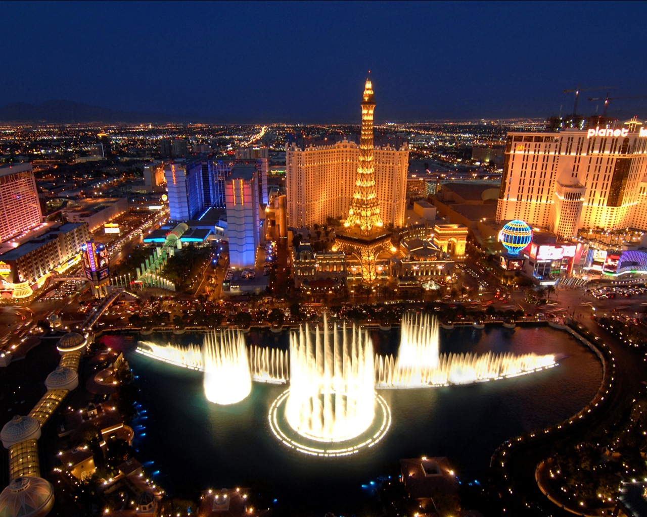 Hermosa noche en fondos de pantalla de alta definición de Las Vegas #20 - 1280x1024
