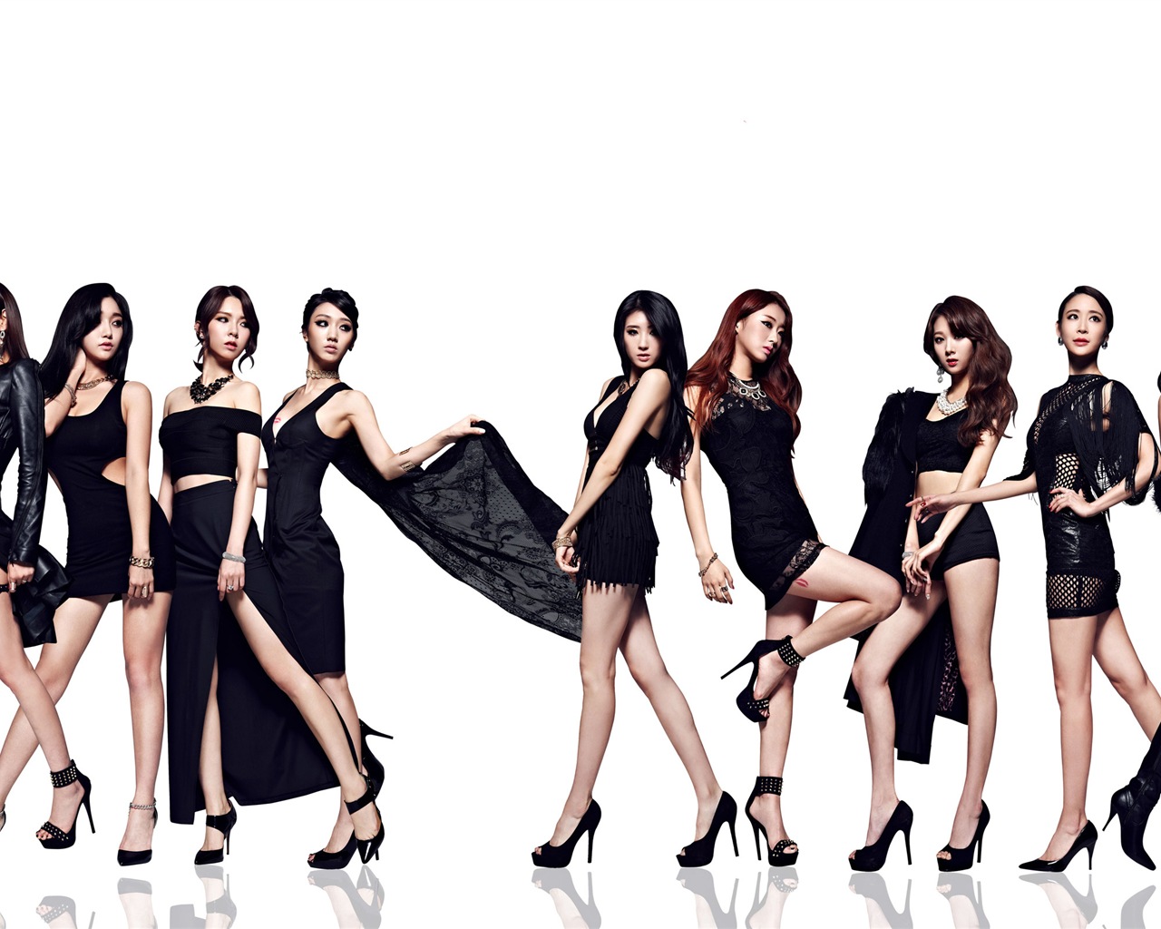 Korean Girl skupina Nine Múzy HD tapety na plochu #19 - 1280x1024