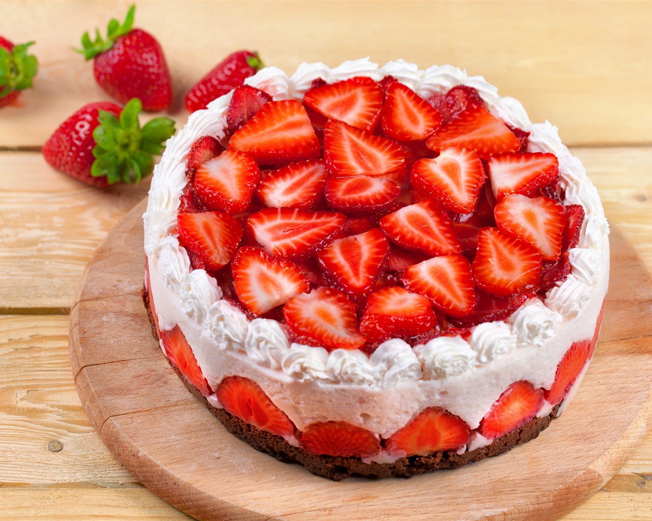Delicious strawberry cake HD wallpapers #1 - 1280x1024