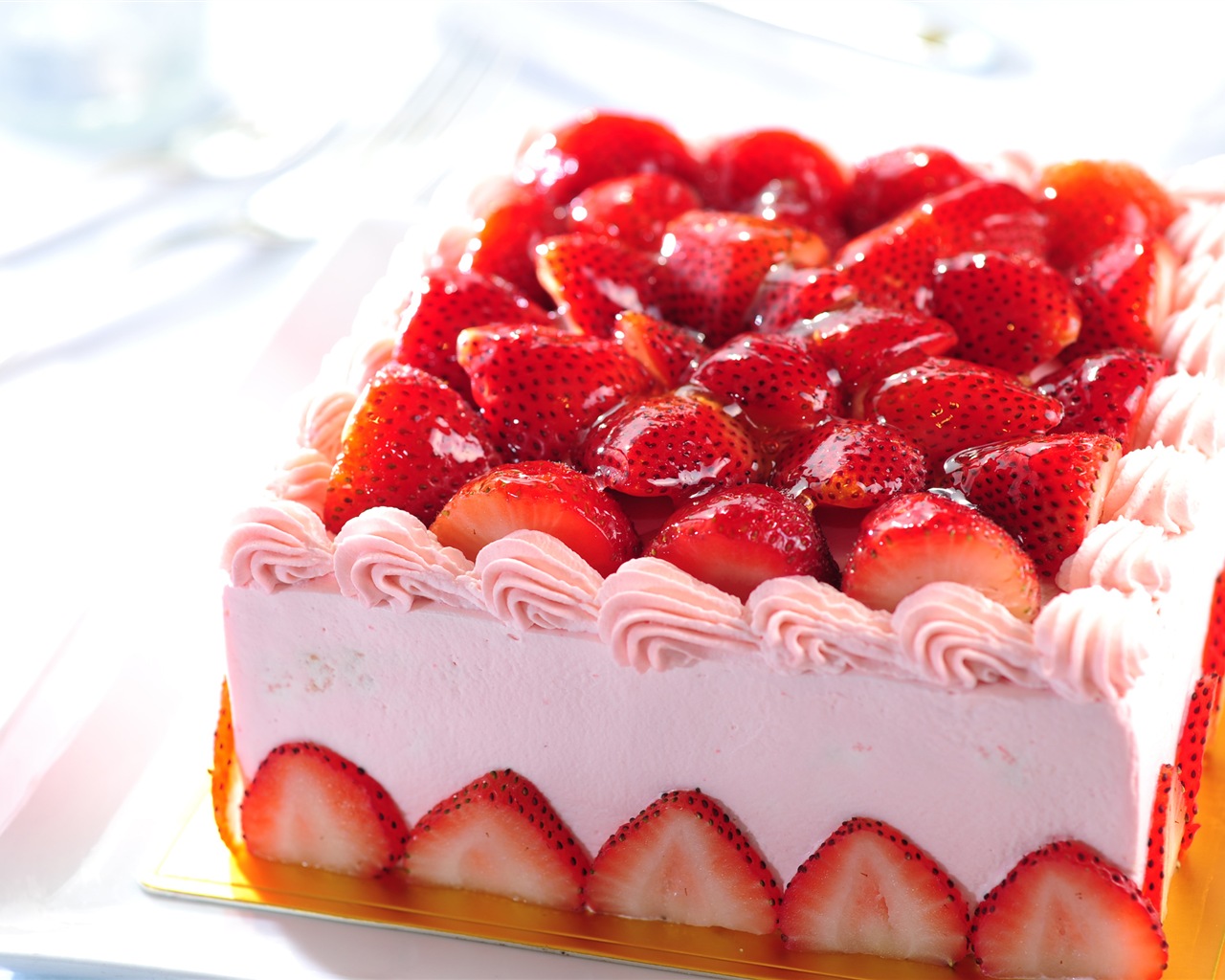 Délicieux gâteau fraises fonds d'écran HD #7 - 1280x1024