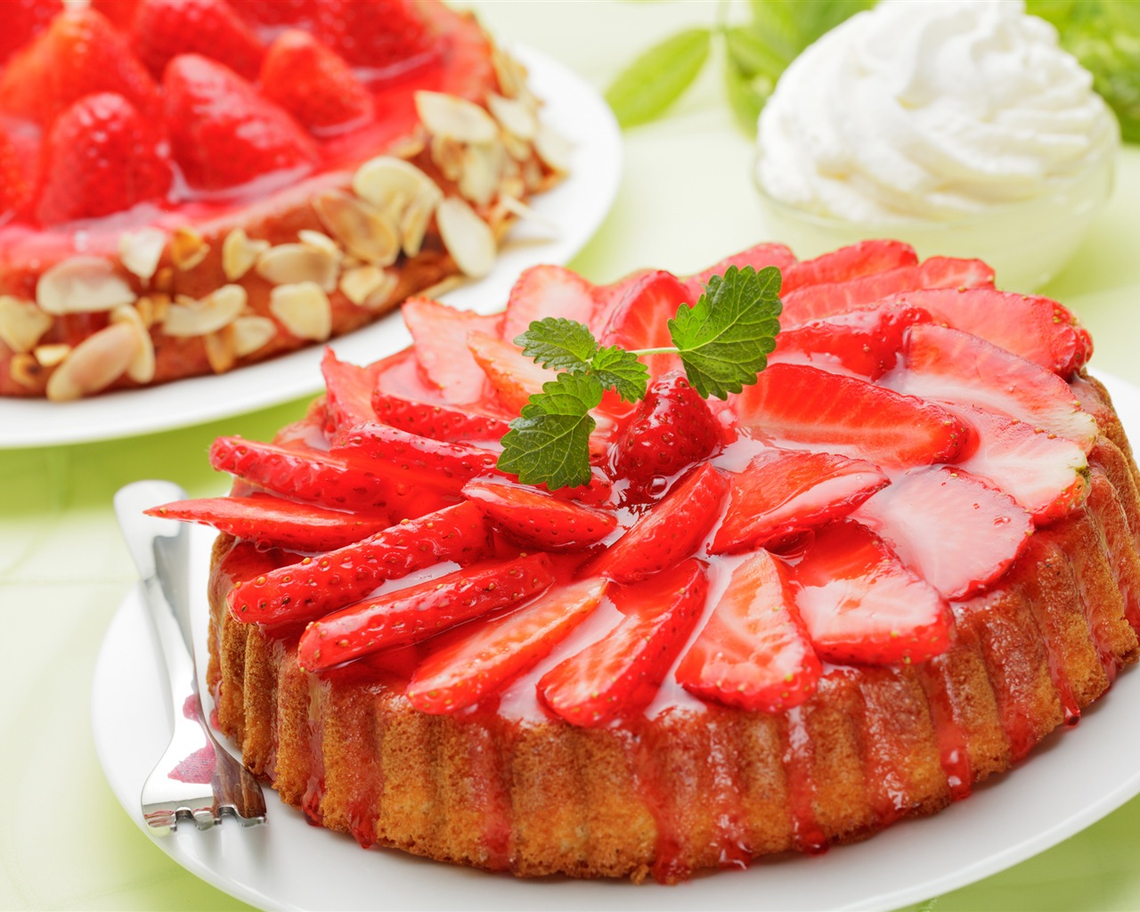 Délicieux gâteau fraises fonds d'écran HD #12 - 1280x1024