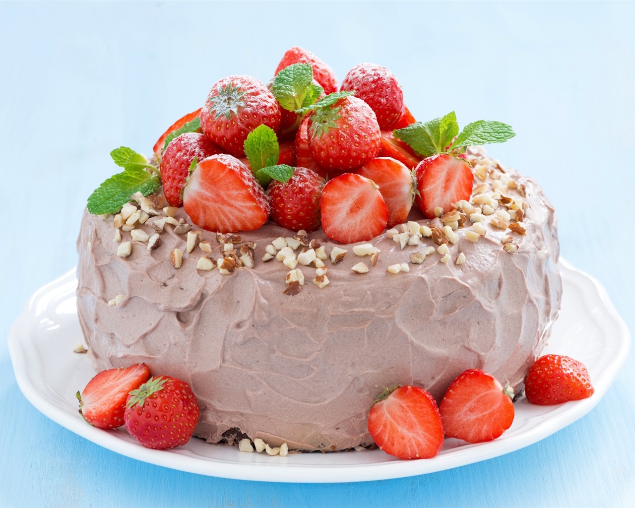 Délicieux gâteau fraises fonds d'écran HD #18 - 1280x1024
