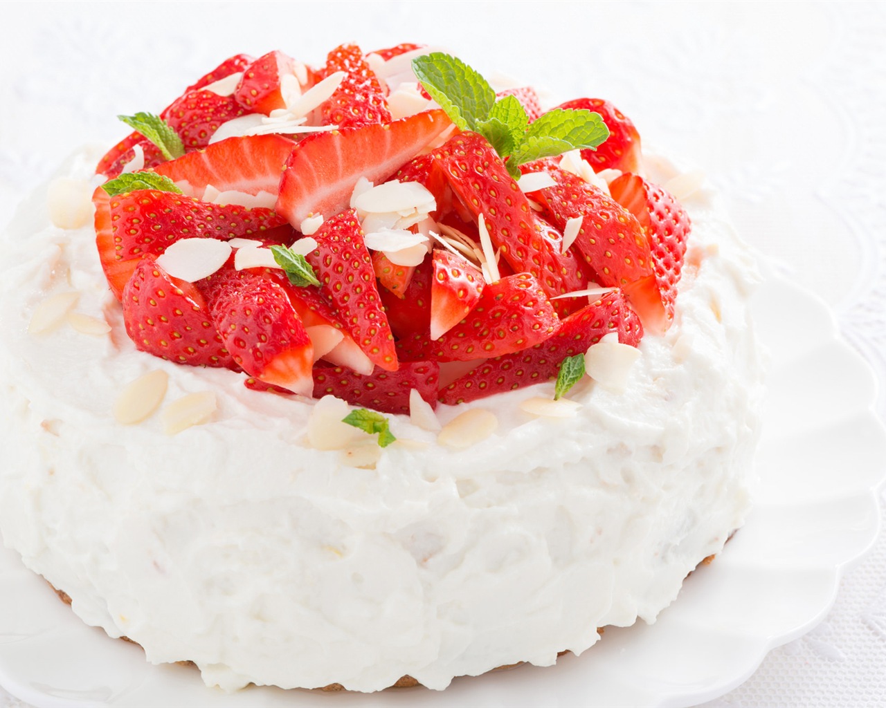美味可口的草莓蛋糕 高清壁纸19 - 1280x1024