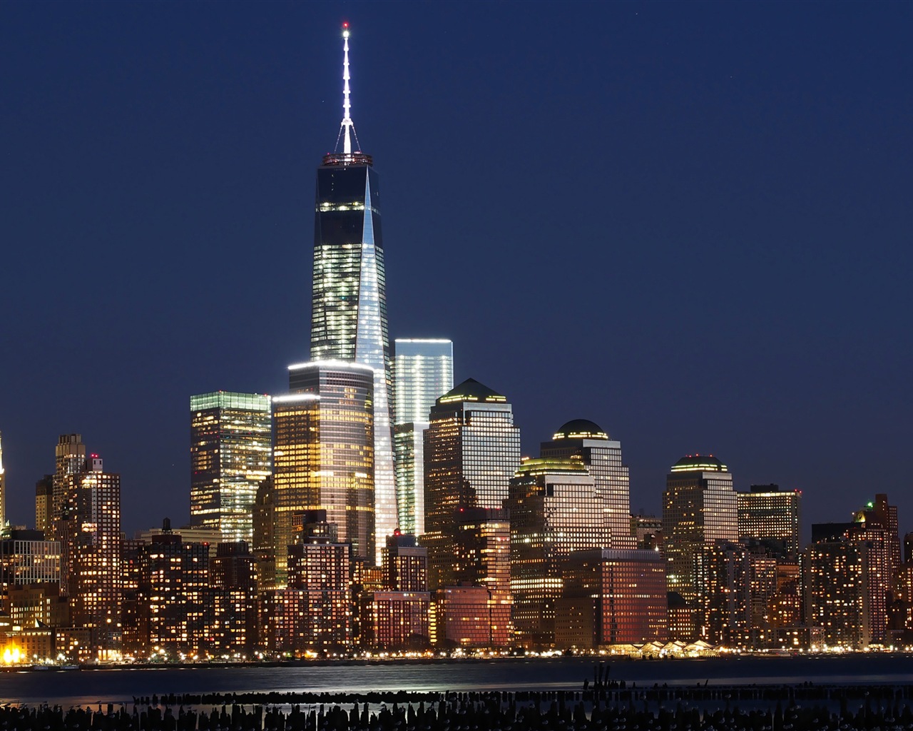 Empire State Building v New Yorku, město noci HD tapety na plochu #4 - 1280x1024