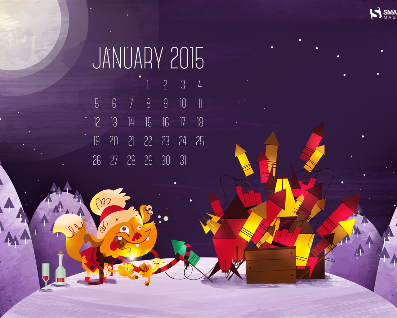 Januar 2015 Kalender Wallpaper (2) #7 - 1280x1024