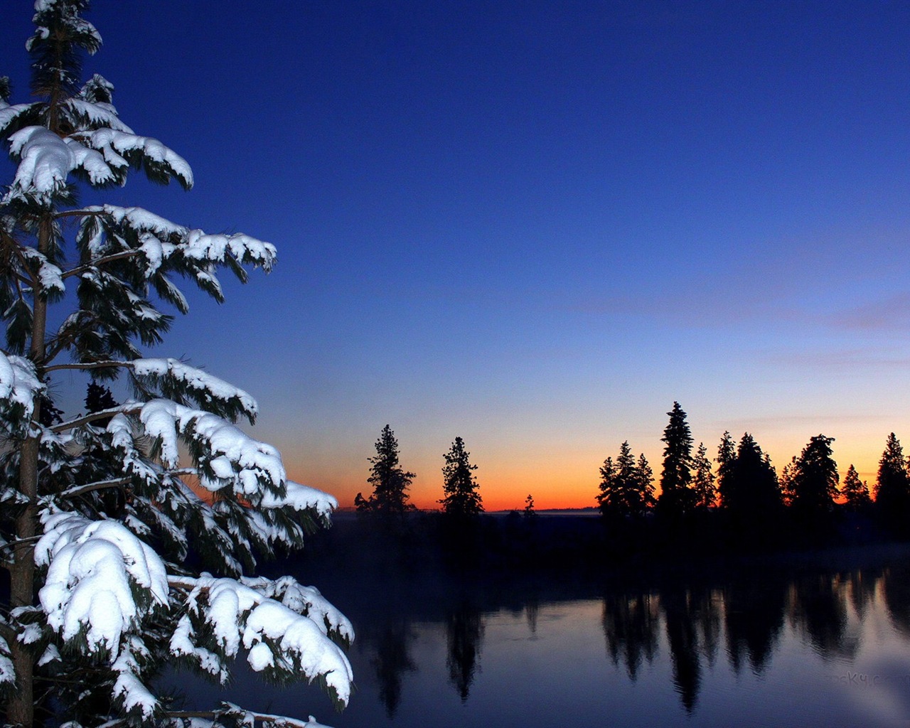 冬の雪の美しい風景のHDの壁紙 #10 - 1280x1024
