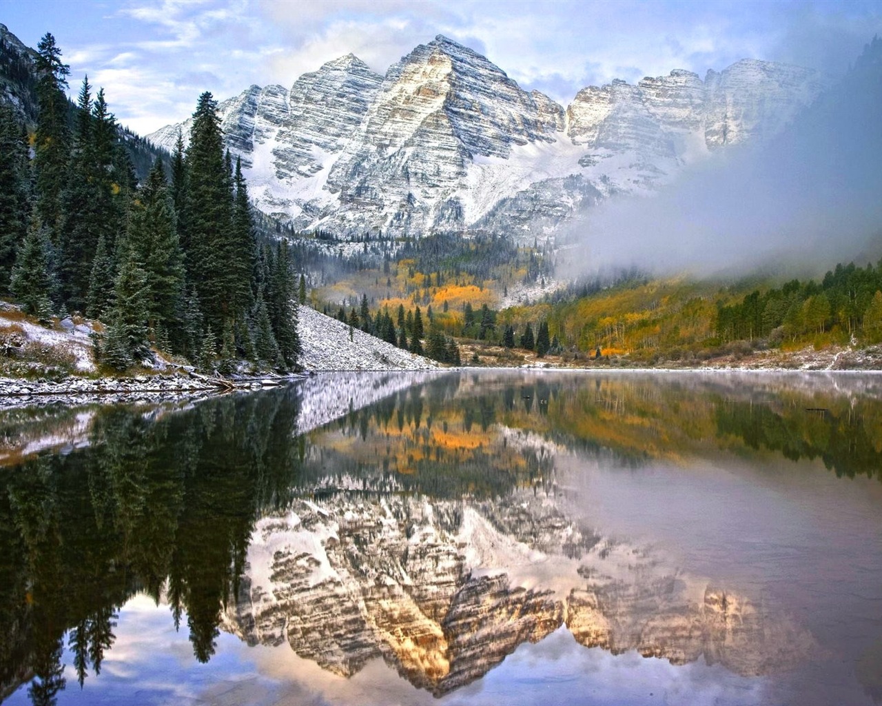 산, 물, 구름 자연의 아름다움 풍경의 HD 배경 화면 #16 - 1280x1024