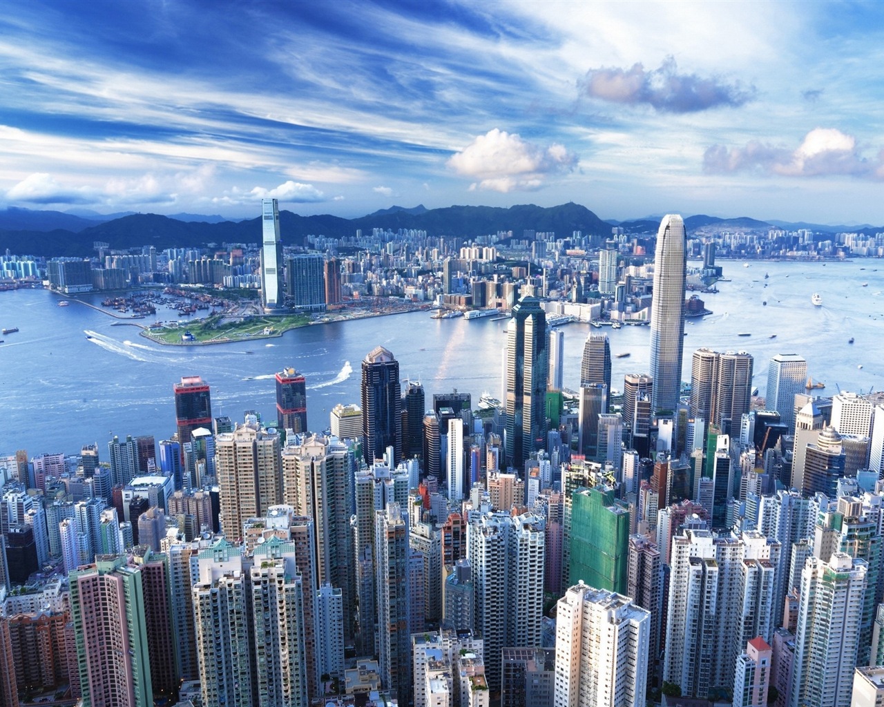 Paisaje urbano fondos de pantalla HD hermosas de Hong Kong #1 - 1280x1024