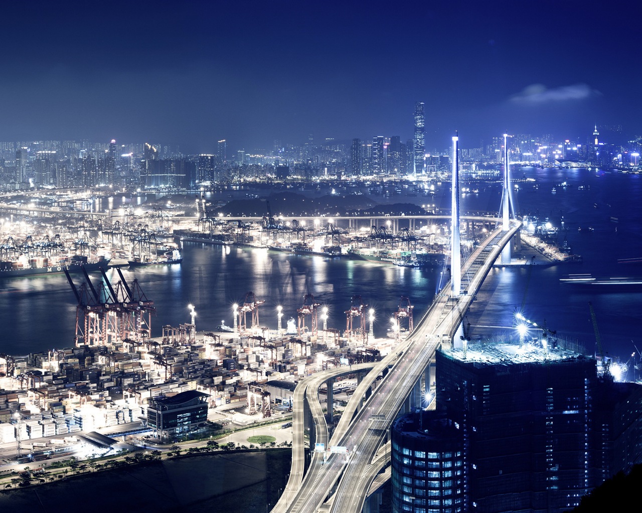 홍콩의 도시 풍경 아름다운 HD 배경 화면 #3 - 1280x1024